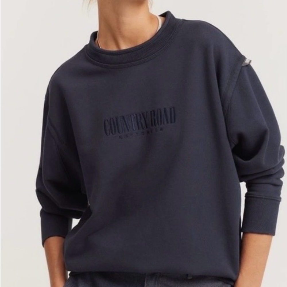 NWT- Country Road 90s Reissue Unisex Australian Made Sweater in Navy